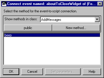 Connect event window Connect event window