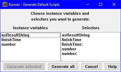 Generating default scripts Generating default scripts