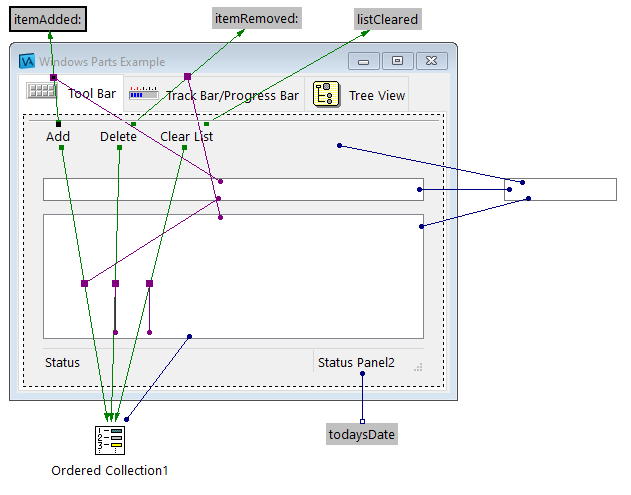 Connections for the example Connections for the example