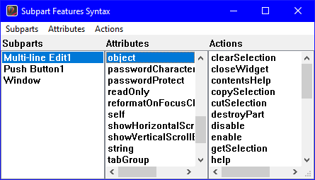 Subpart Features Syntax tool Subpart Features Syntax tool