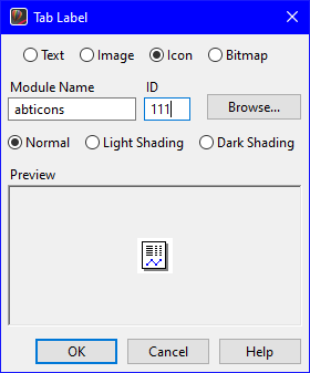 Tab Label window Tab Label window