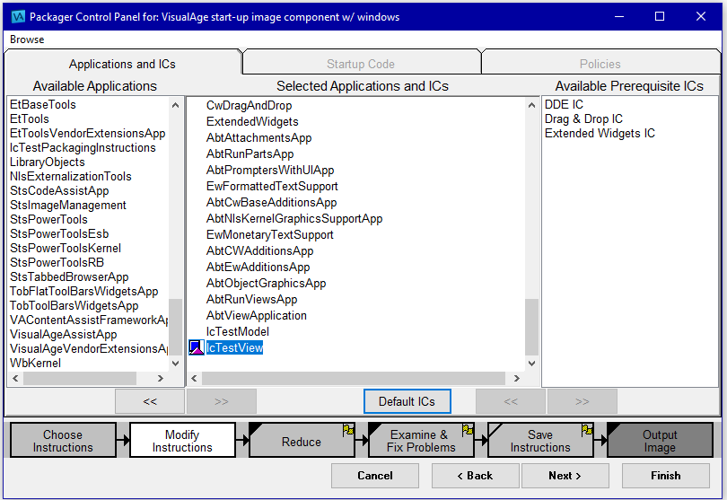 Packager control panel