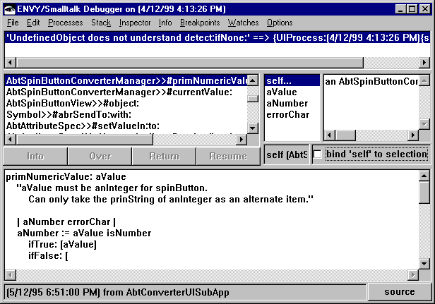 ENVY/Smalltalk Debugger ENVY/Smalltalk Debugger