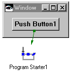 Window with program starter Window with program starter
