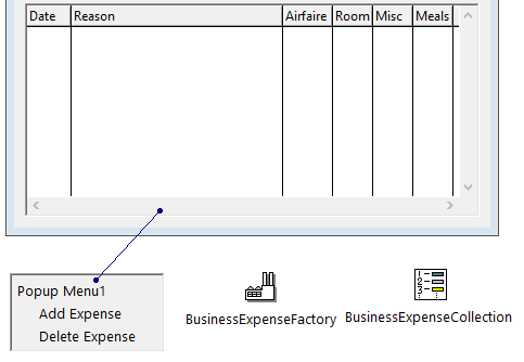 Expense reporting application with container Expense reporting application with container