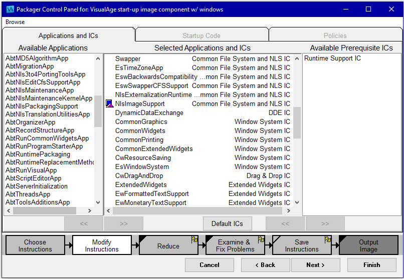 Packager Control Panel Packager Control Panel