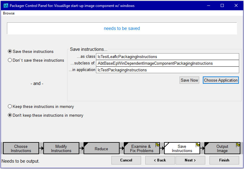 Save instructions Save instructions