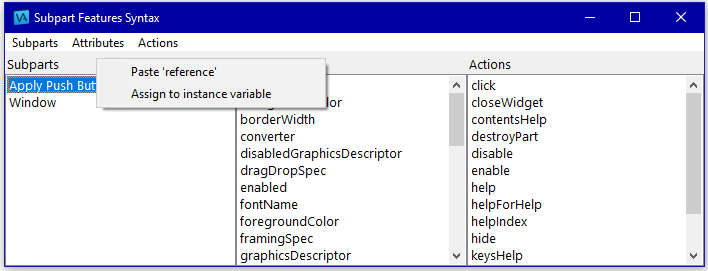 Subpart Features Syntax tool